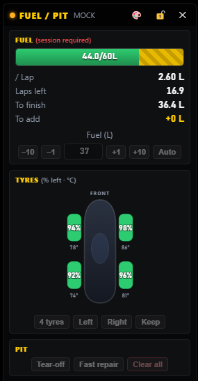 Overlay Fuel / Pit Pushrod